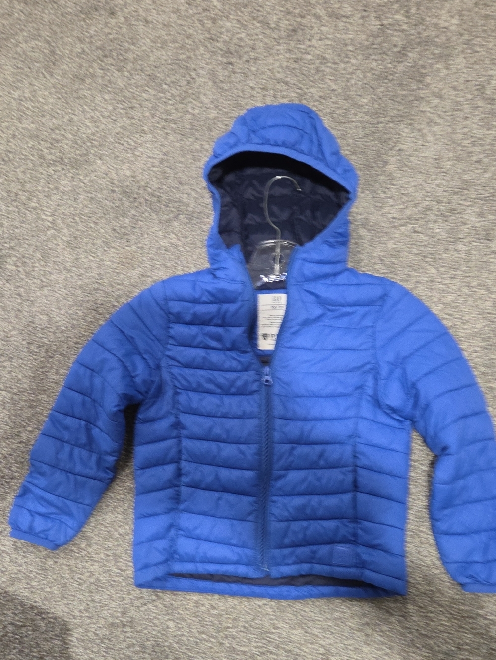 Kids GAP Lightweight Blue Hooded Puffer Jacket NWOT XSM SZ 4-5